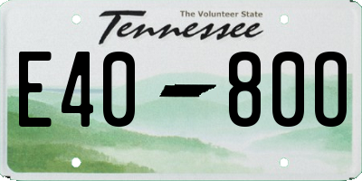 TN license plate E4080O