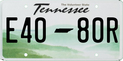 TN license plate E4080R