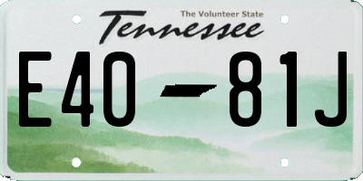 TN license plate E4081J