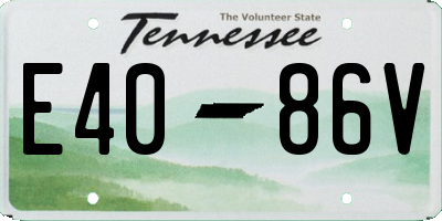 TN license plate E4086V