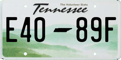 TN license plate E4089F