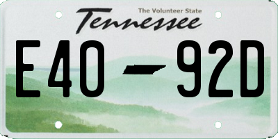 TN license plate E4092D