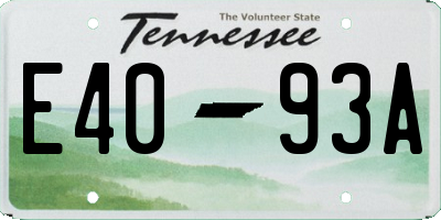 TN license plate E4093A