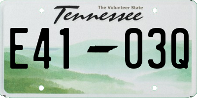 TN license plate E4103Q