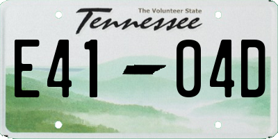 TN license plate E4104D