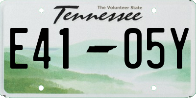 TN license plate E4105Y