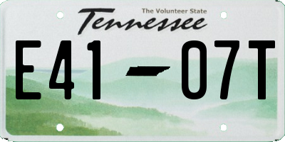 TN license plate E4107T