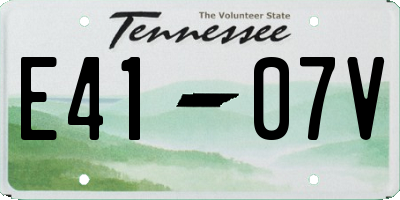 TN license plate E4107V