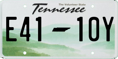 TN license plate E4110Y