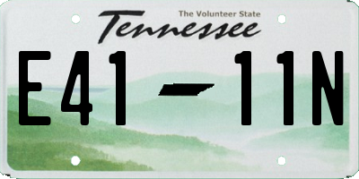 TN license plate E4111N