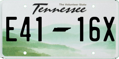 TN license plate E4116X