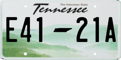 TN license plate E4121A