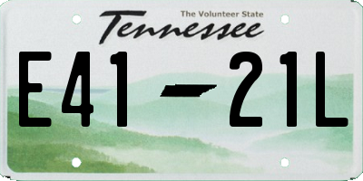 TN license plate E4121L