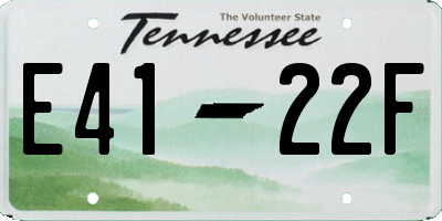 TN license plate E4122F