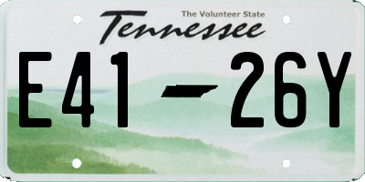 TN license plate E4126Y
