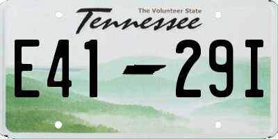 TN license plate E4129I