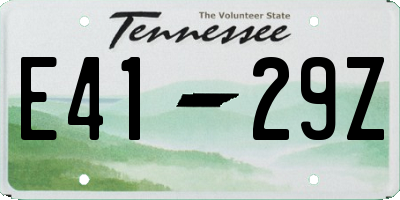 TN license plate E4129Z