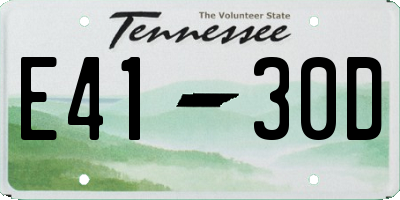 TN license plate E4130D