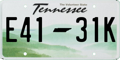 TN license plate E4131K