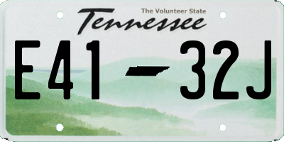 TN license plate E4132J