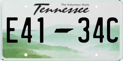 TN license plate E4134C