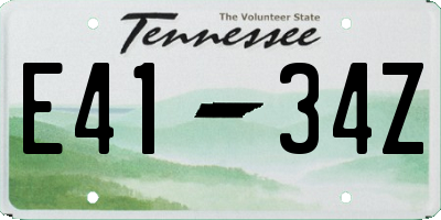 TN license plate E4134Z