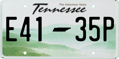 TN license plate E4135P