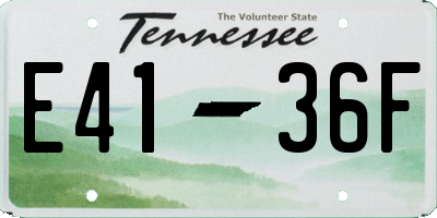 TN license plate E4136F