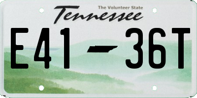 TN license plate E4136T