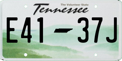 TN license plate E4137J