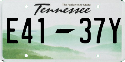 TN license plate E4137Y