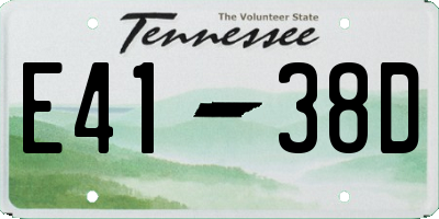 TN license plate E4138D