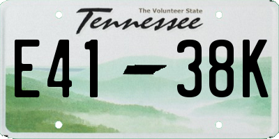 TN license plate E4138K