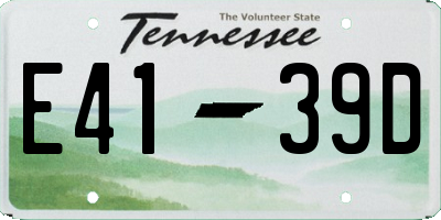 TN license plate E4139D
