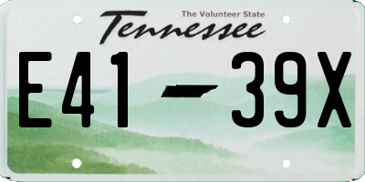 TN license plate E4139X