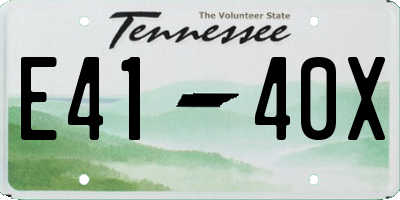 TN license plate E4140X