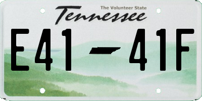 TN license plate E4141F