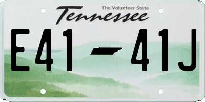 TN license plate E4141J