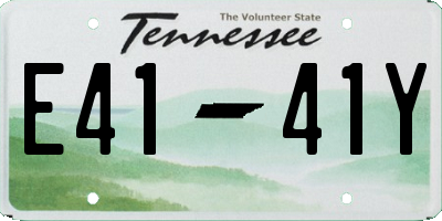 TN license plate E4141Y