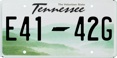 TN license plate E4142G