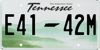 TN license plate E4142M