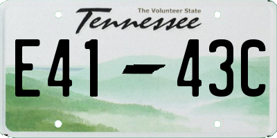 TN license plate E4143C