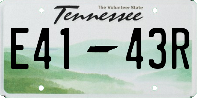 TN license plate E4143R