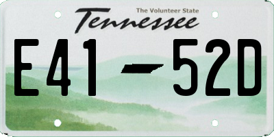 TN license plate E4152D