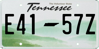 TN license plate E4157Z