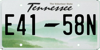 TN license plate E4158N