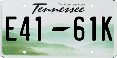 TN license plate E4161K