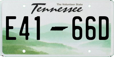 TN license plate E4166D
