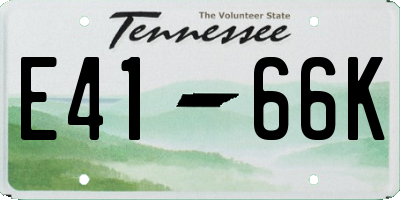 TN license plate E4166K