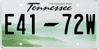 TN license plate E4172W